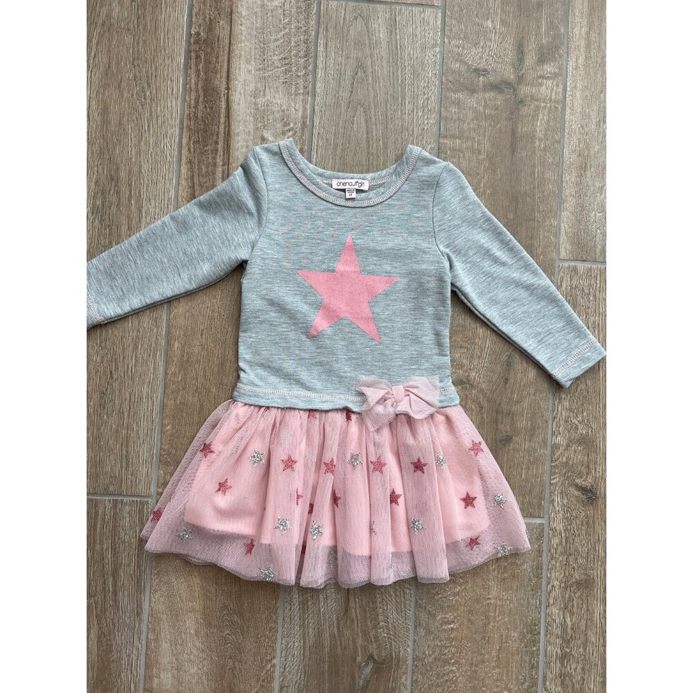 Chenault Girls Tami Gray & Pink Tutu Dress Sz 2T